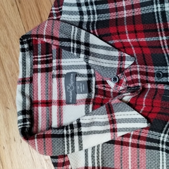 Market & Spruce women's plaid long sleeve button up shirt Sz M - Picture 7 of 14